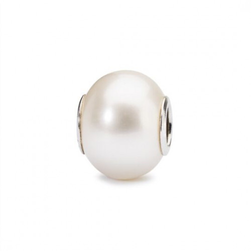 Trollbeads White Pearl Sterling Silver Bracelet with Basic Lock 17cm