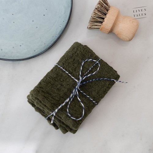 Linen Tales Linen Dishcloth Set of 2 Linasest köögirätikute komplekt Cafe Creme