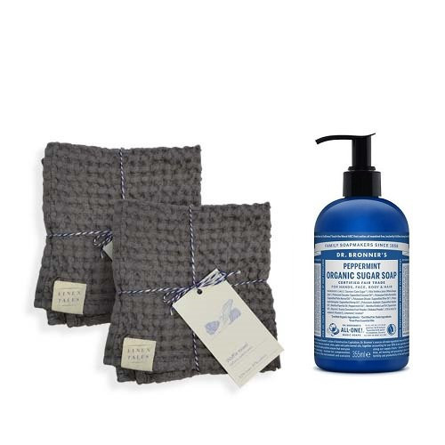 KlipShop Linen Tales Towels and Soap Gift Set Kinkekomplekt Lavender 
