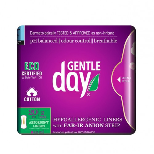 Gentle Day Organic Cotton Absorbent Liners Aneoonribaga absorbeerivad pesukaitsmed 20 tk