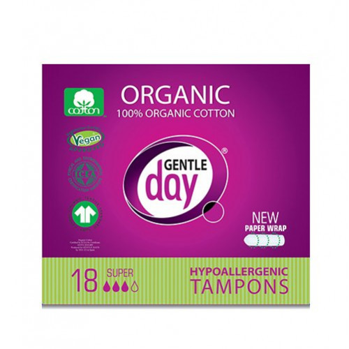 Gentle Day Super Organic Cotton Tampons Tampoonid 18 tk