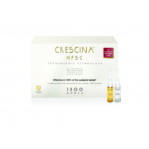 Crescina Transdermic Technology Complete Treatment 1300 Woman Ampullid hõrenevatele juustele (naistele) 20amp. (10+10)